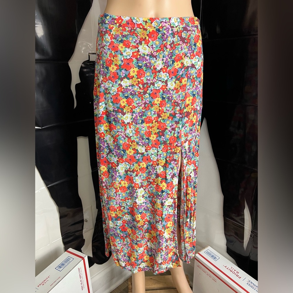 H&M Vibrant Floral Maxi Skirt